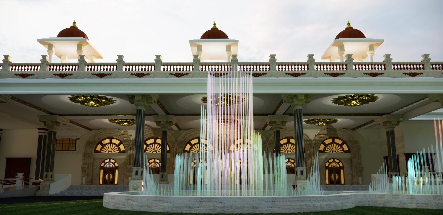 JS Mahal fountain court view