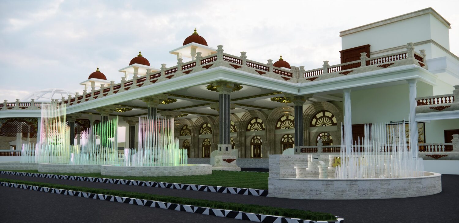 JS Mahal evening light display